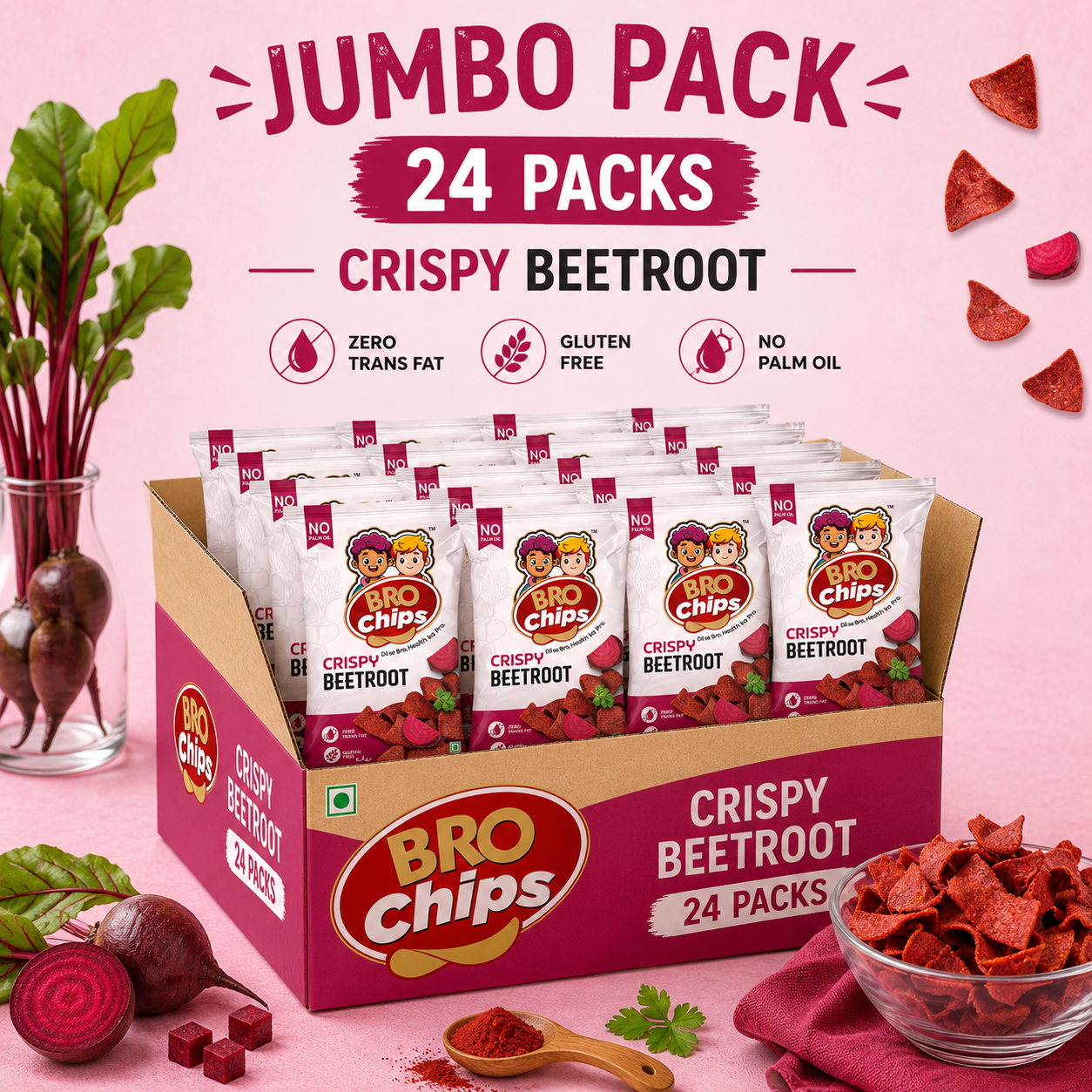 Brochips Healthy Crispy Beetroot