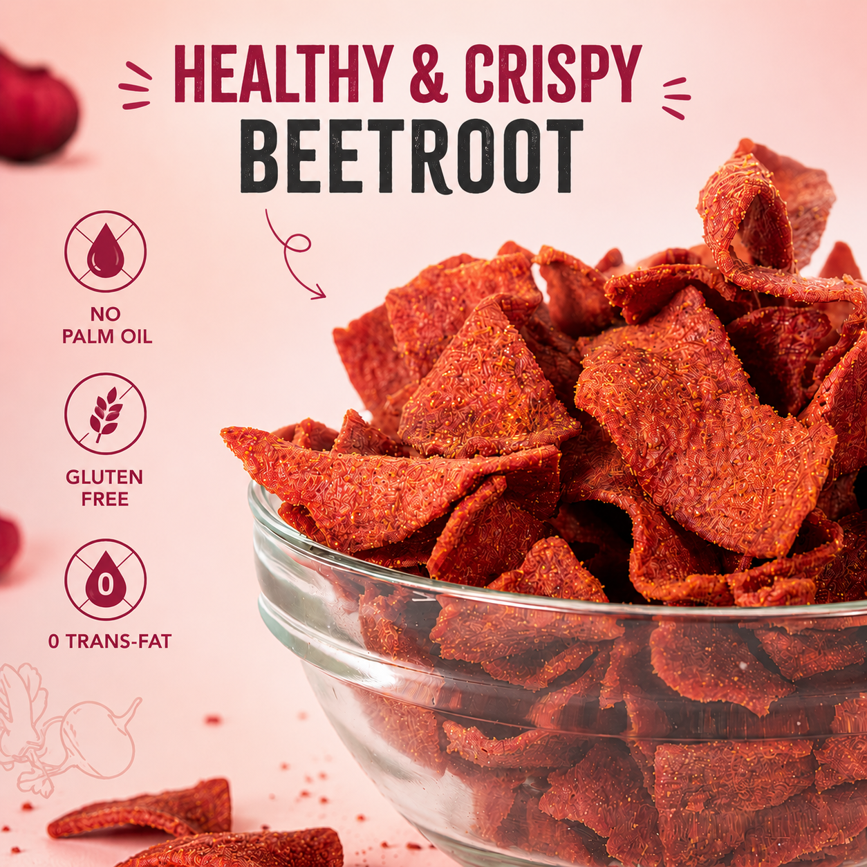 Brochips Healthy Crispy Beetroot