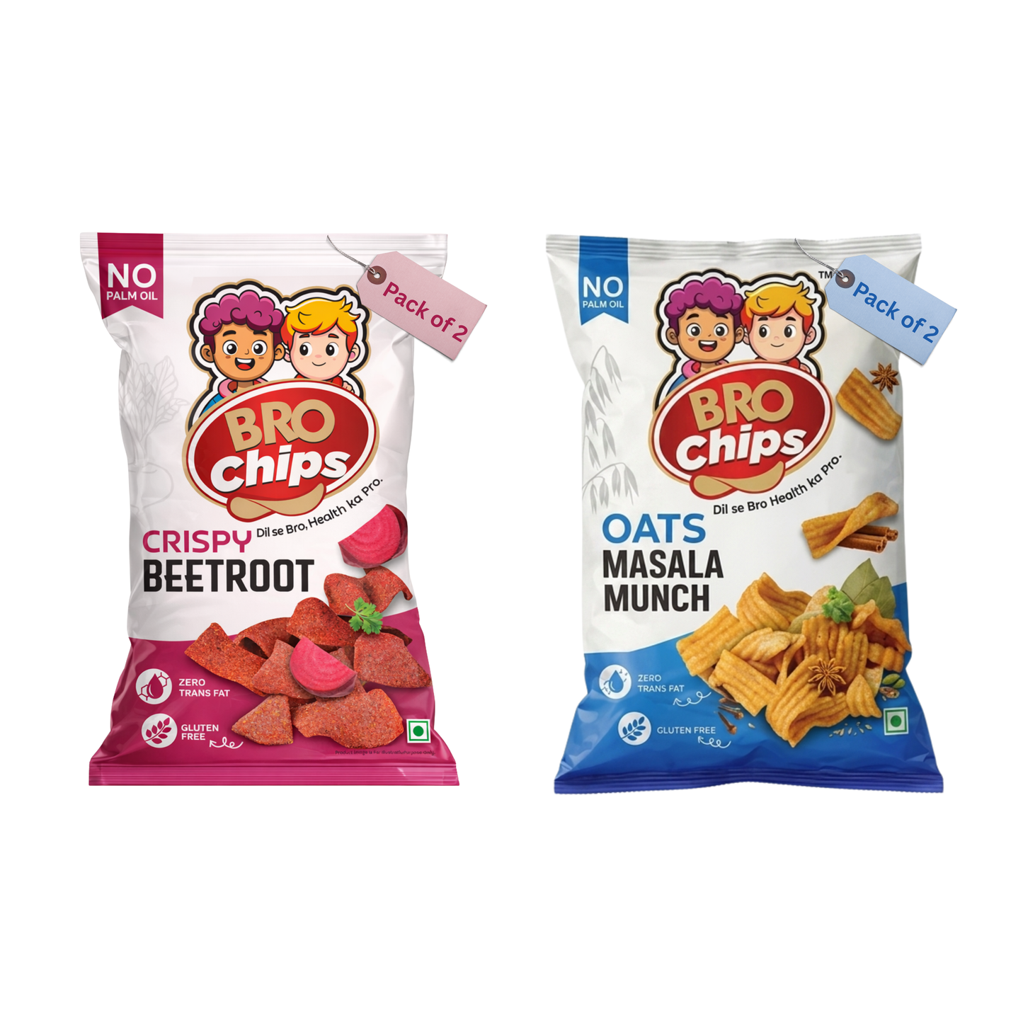 Kids Friendly Heathy Brochips (Crispy Beetroot*2 and Oats Masala *2)