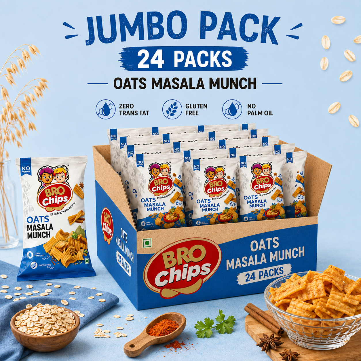 Brochips Healthy Oats Masala Munch
