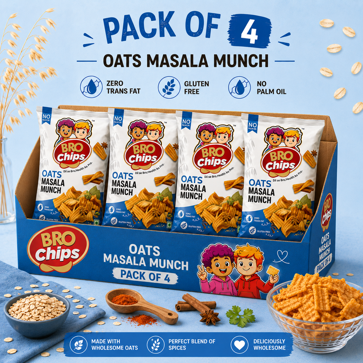 Brochips Healthy Oats Masala Munch