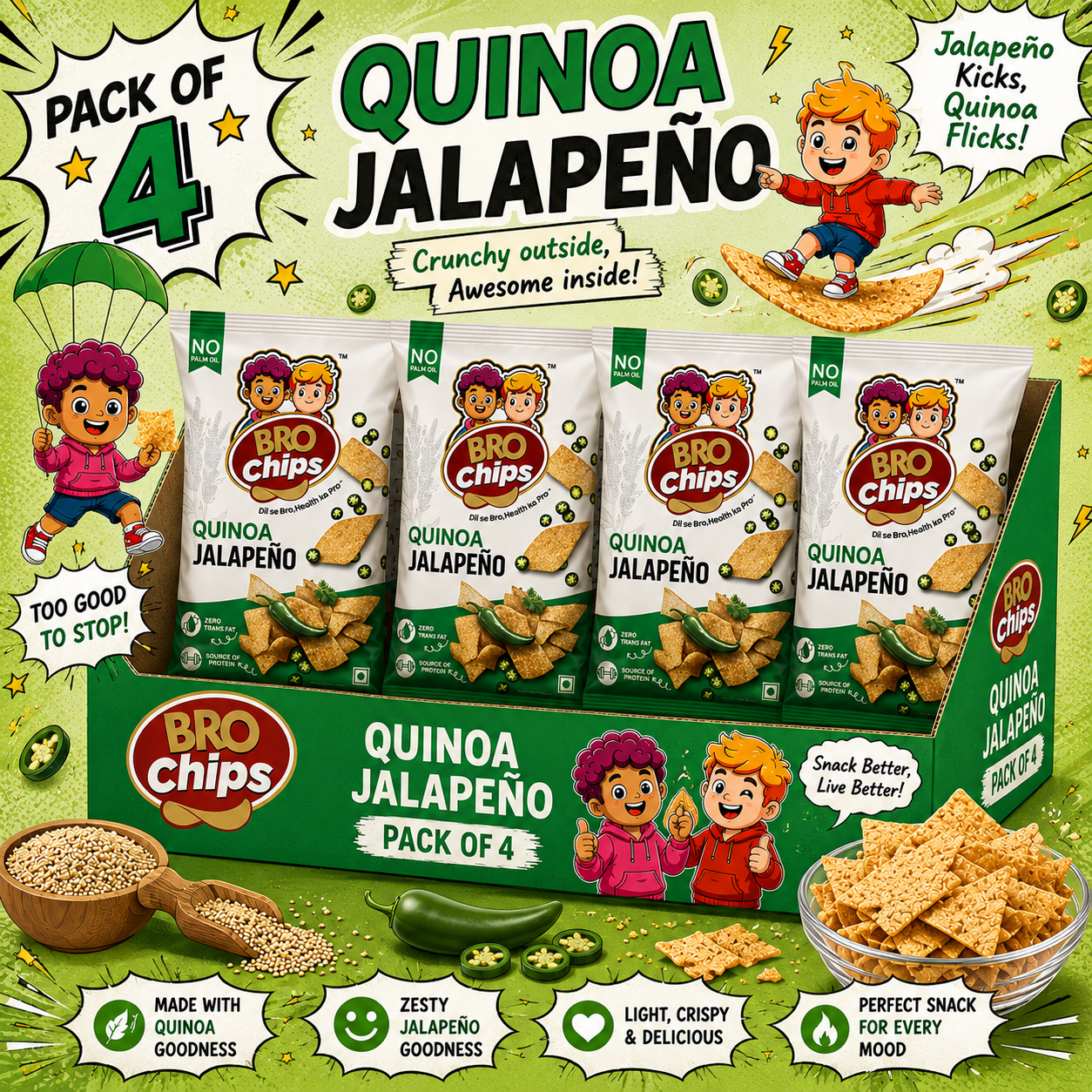 Brochips Healthy Quinoa Jalapeño